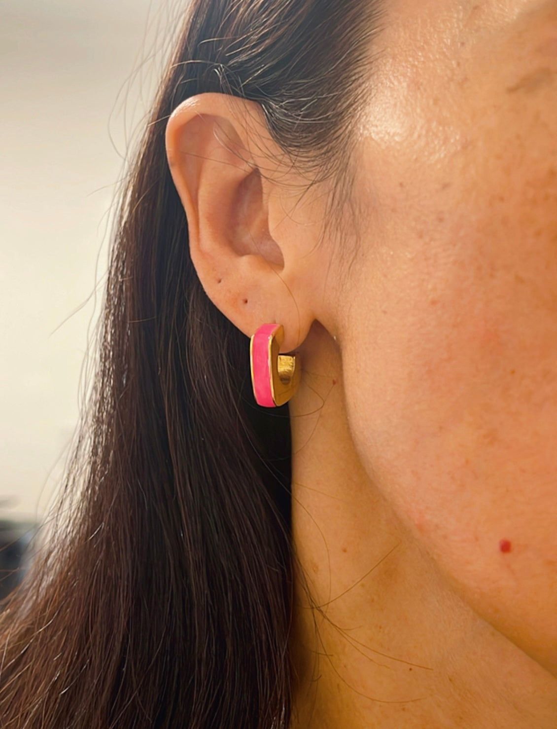 Anamel pink hoops gold-filled