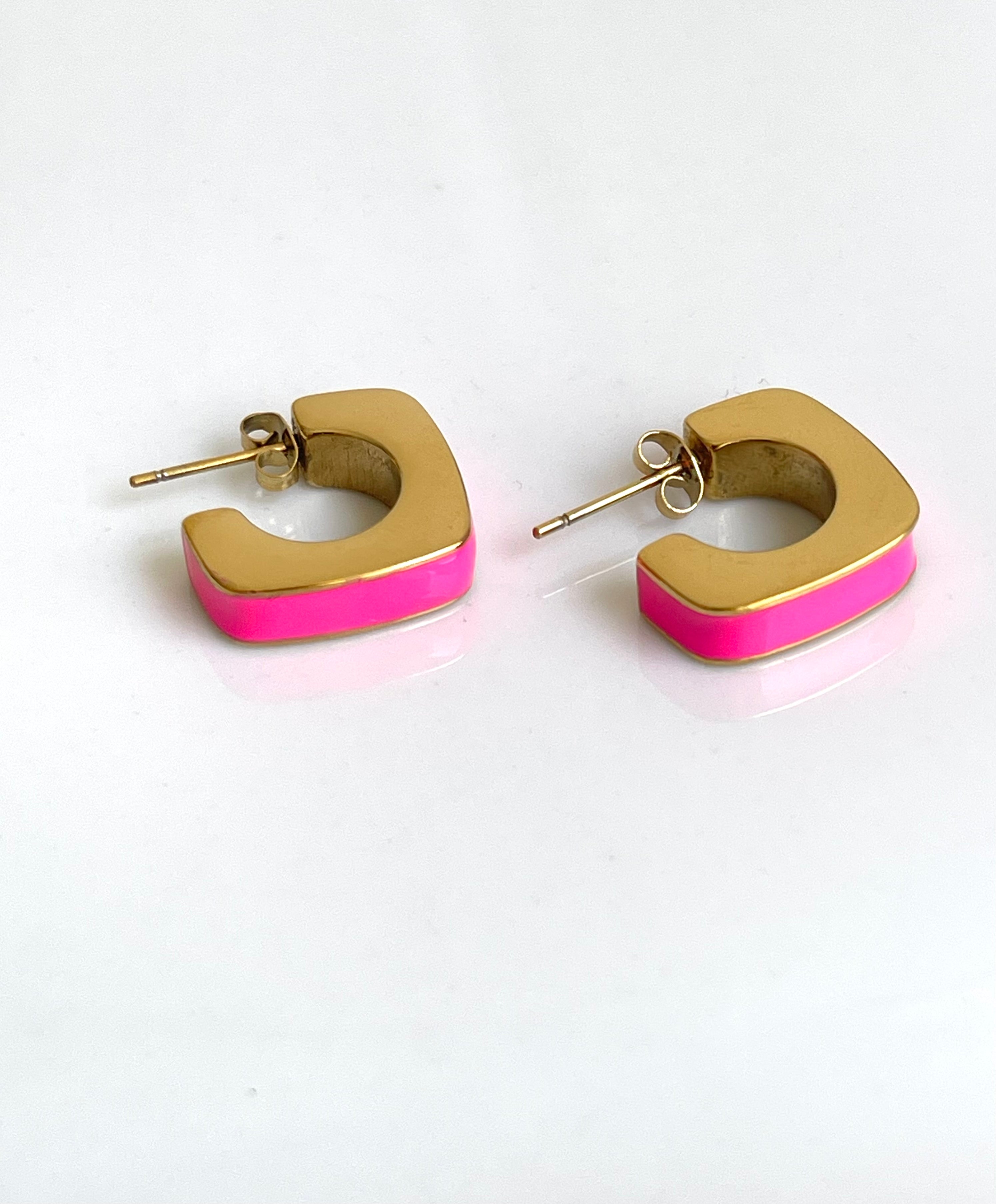 Anamel pink hoops gold-filled