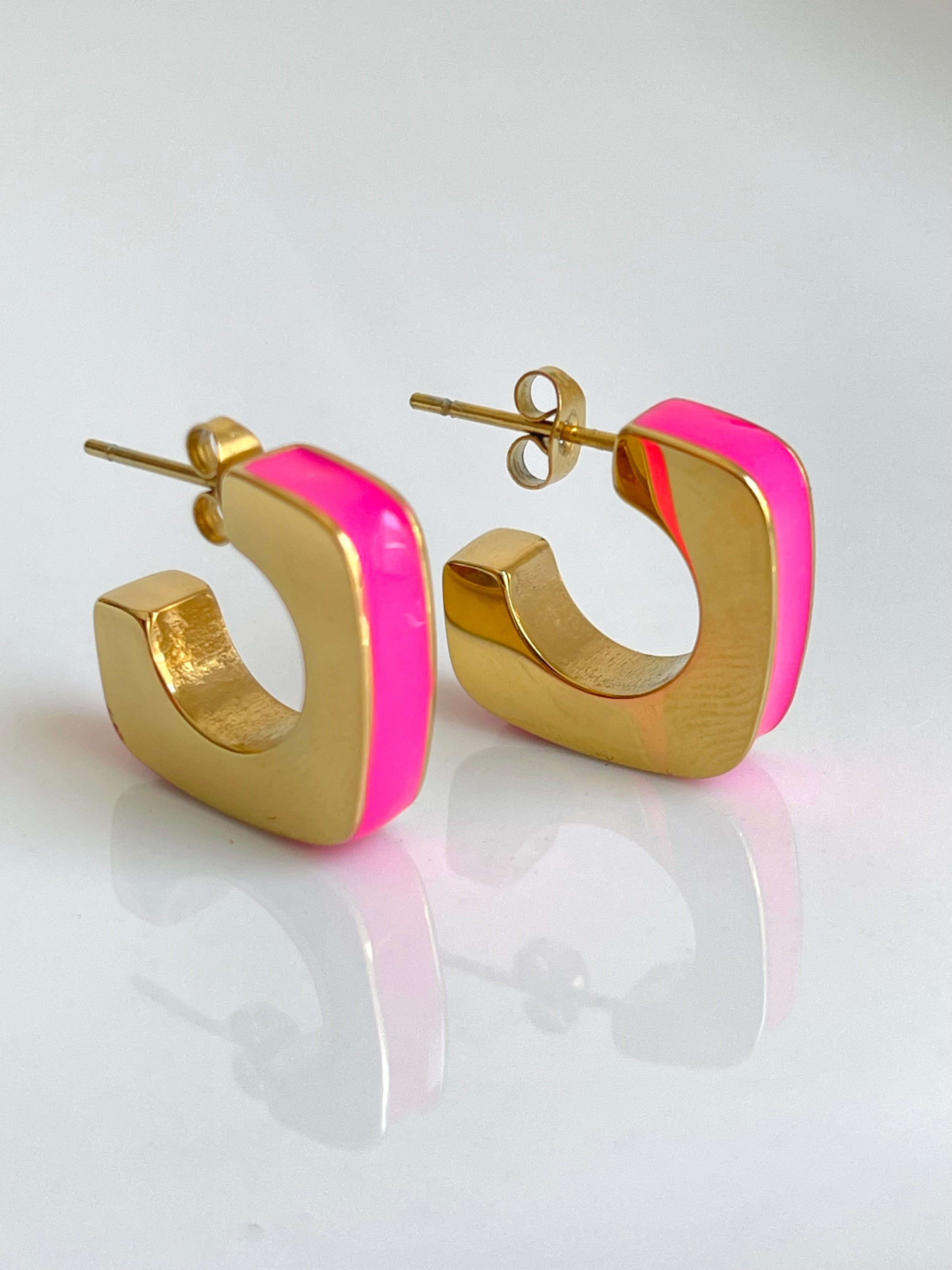 Anamel pink hoops gold-filled