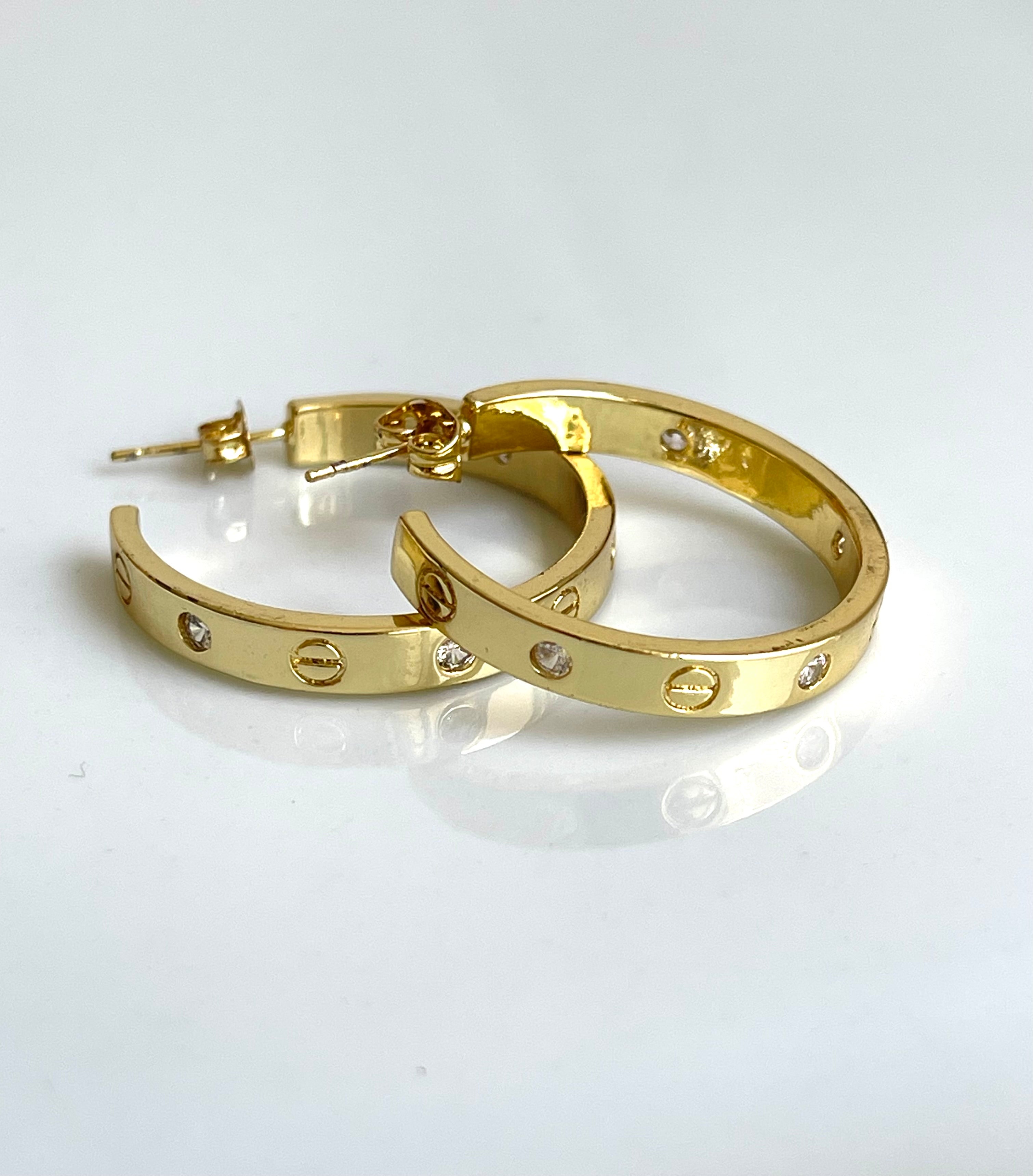 Hoops golden plated and zirconia