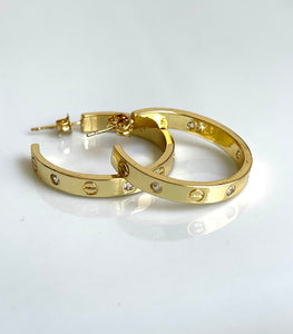 Hoops golden plated and zirconia