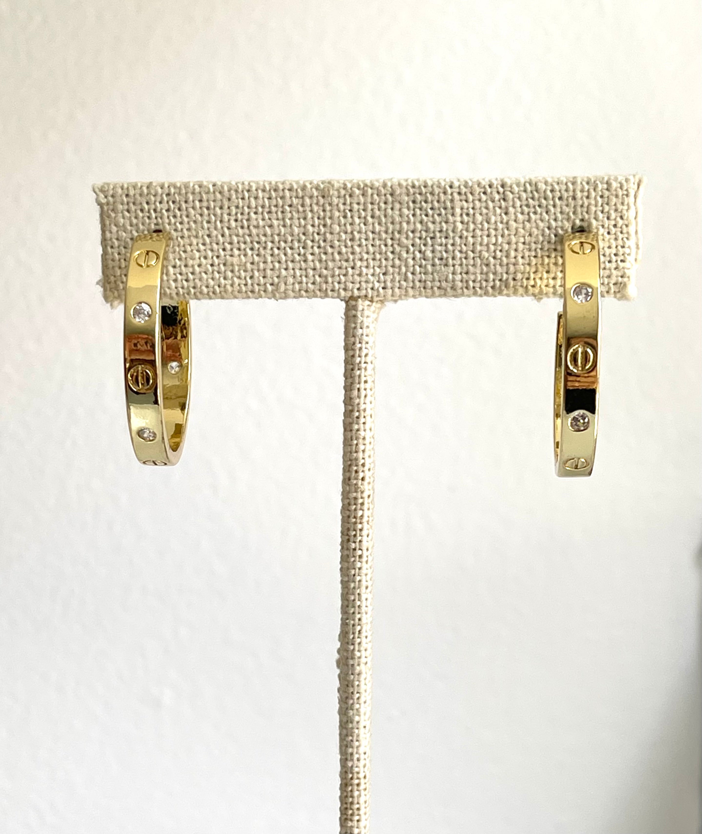 Hoops golden plated and zirconia