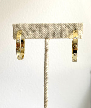 Hoops golden plated and zirconia
