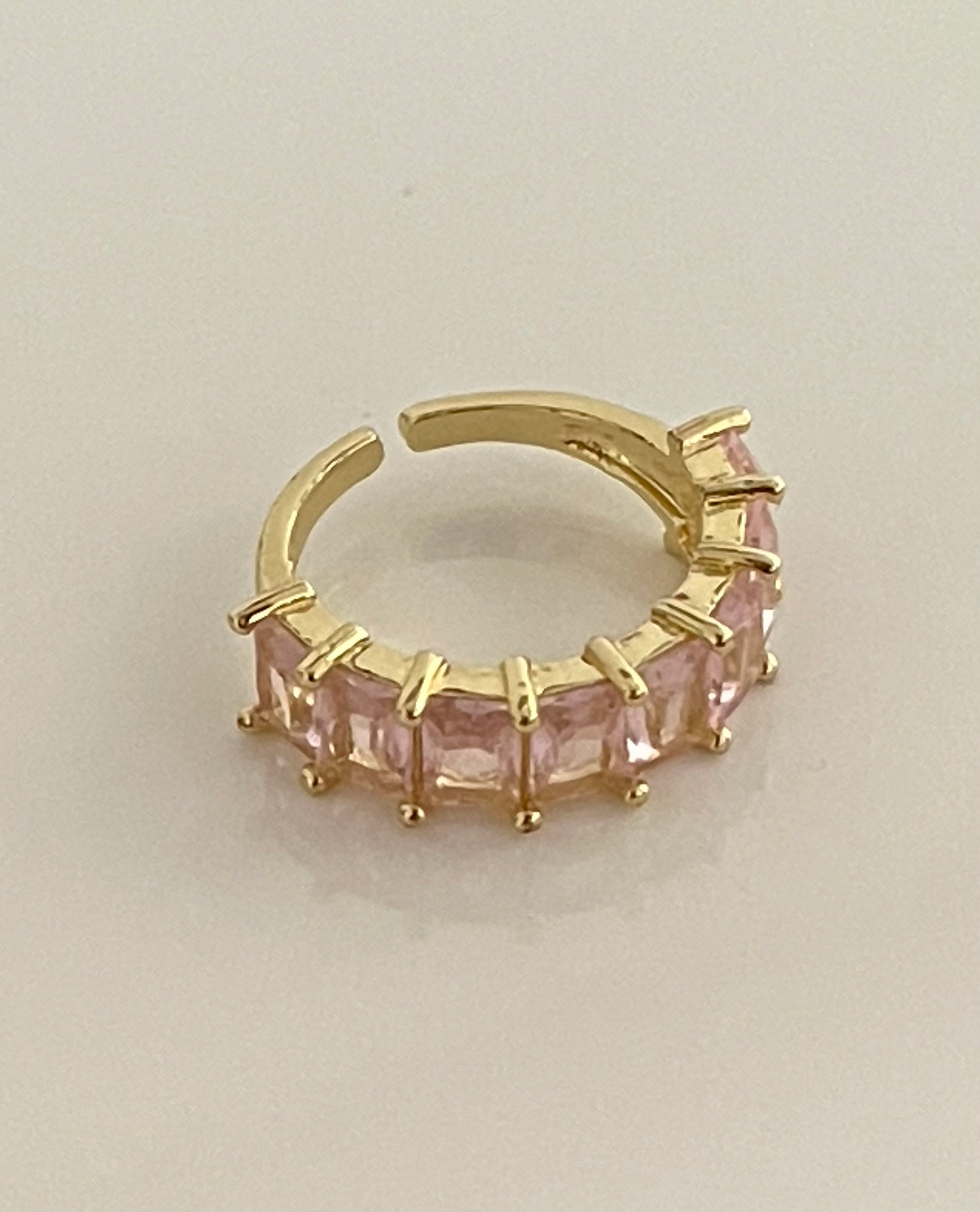 Gold filled rose stone ring