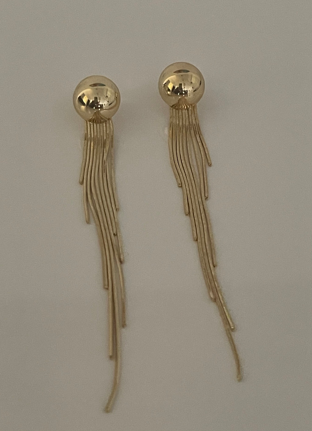 Gold filled circle long earrings