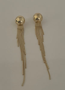 Gold filled circle long earrings