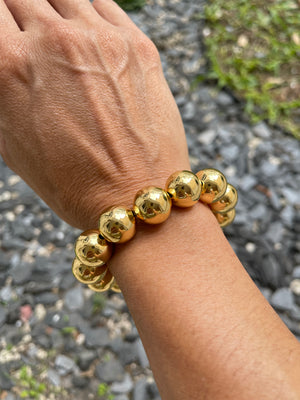 gold filled bracelet chunk ball 14 mm