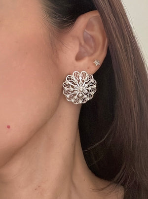 Maya earrings handcrafted filigree sterling silver ley 925