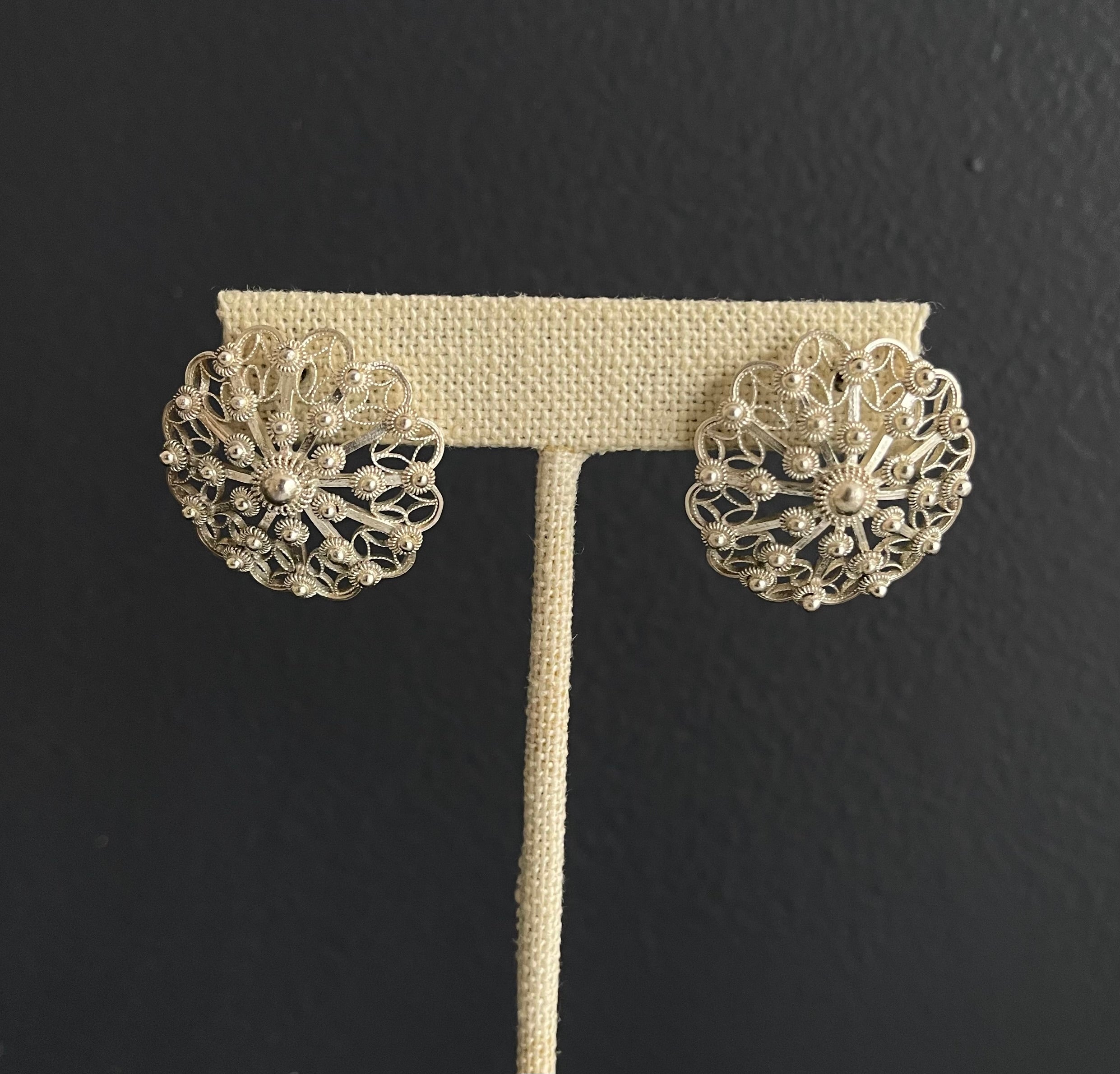 Maya earrings handcrafted filigree sterling silver ley 925