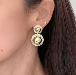 double boll earrings gold filled