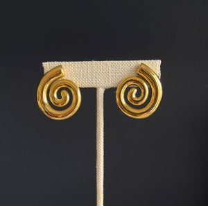 Spiral earrings Golden plated
