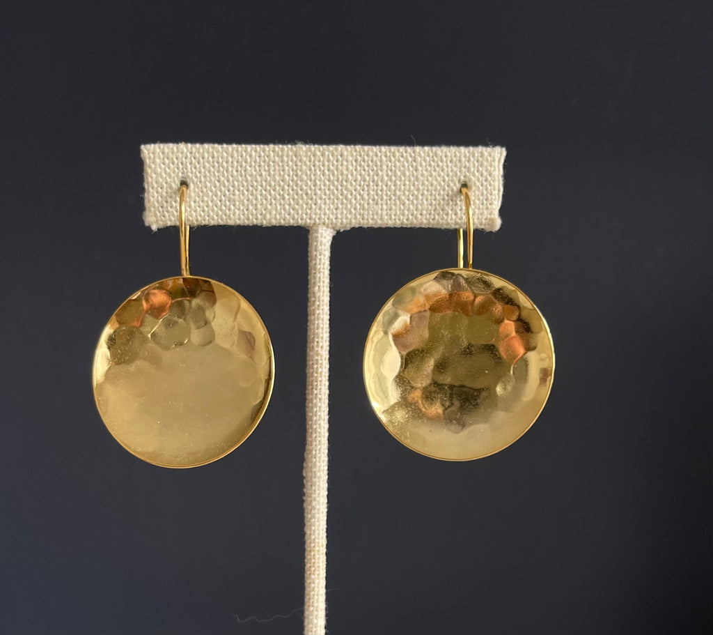 Round batea earrings golden plated