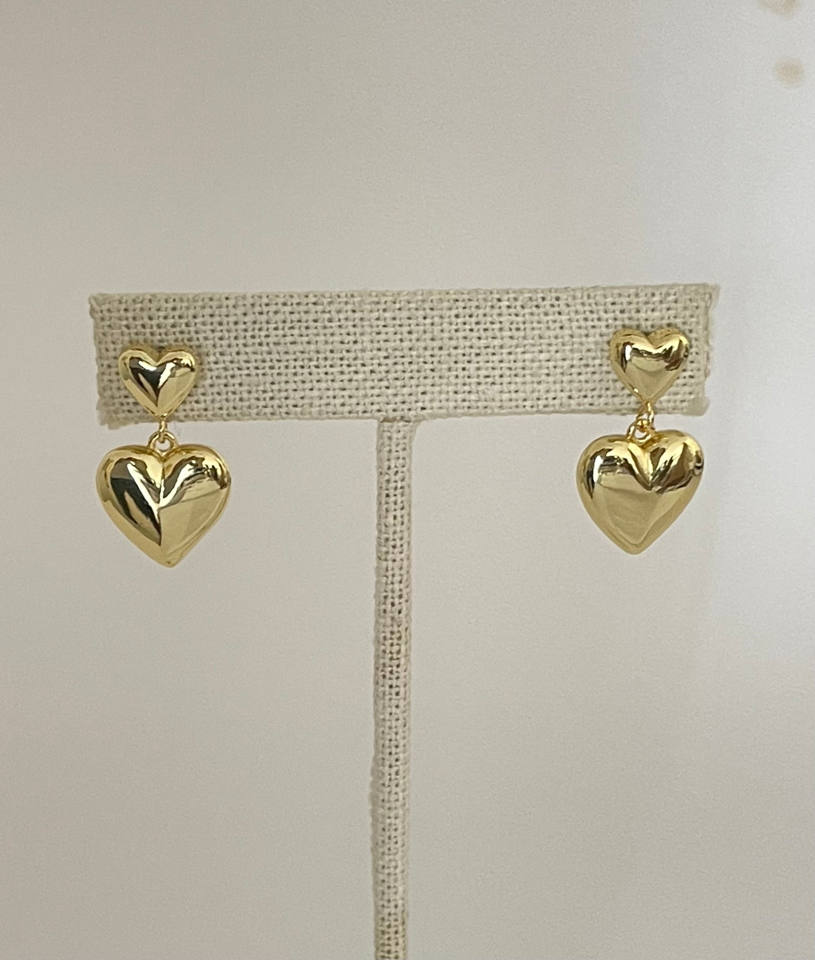 Gold filled small heart earrings