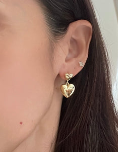 Gold filled small heart earrings