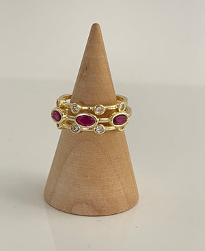 Golden plated adjustable ring with zircons