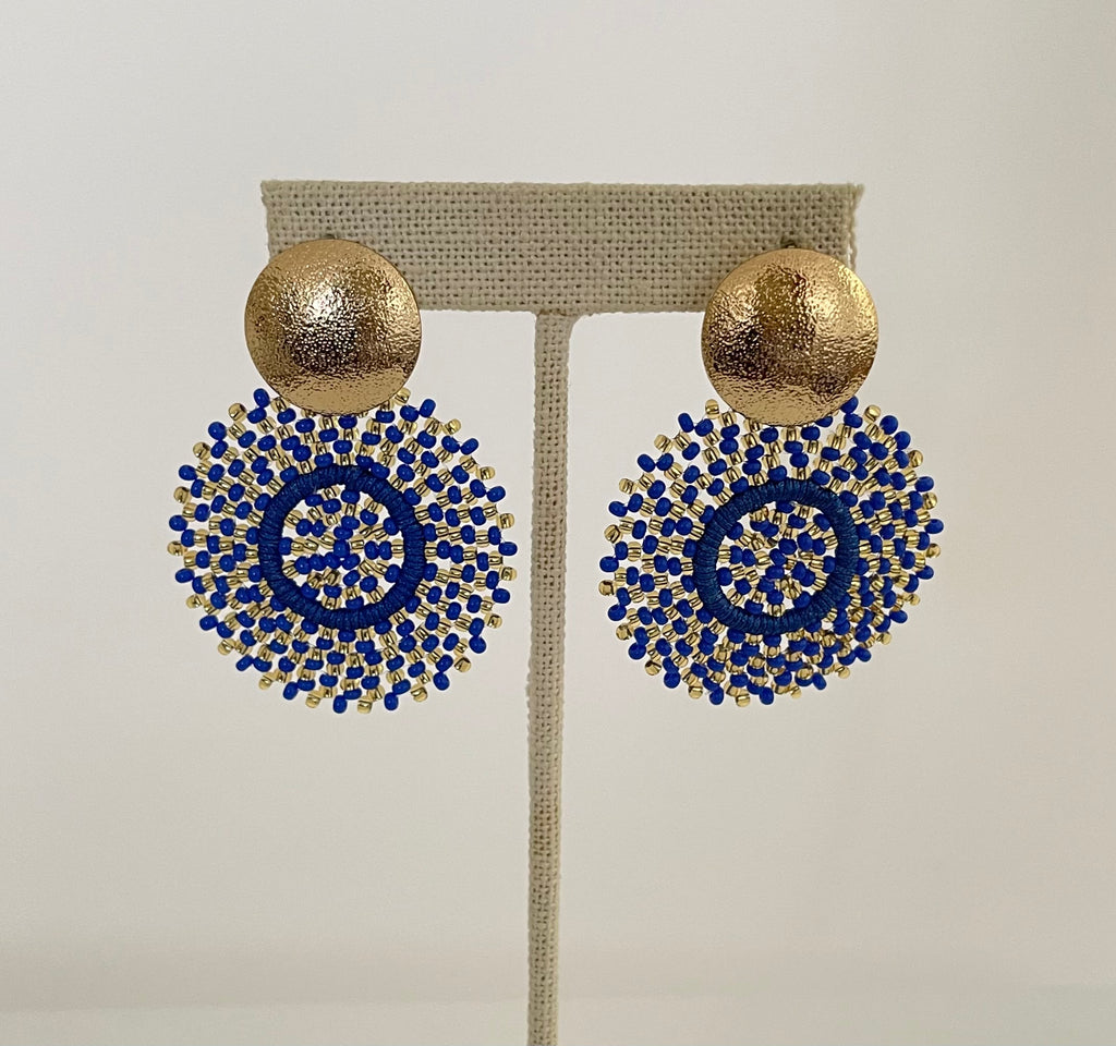 Handmade Blue Bead Earrings