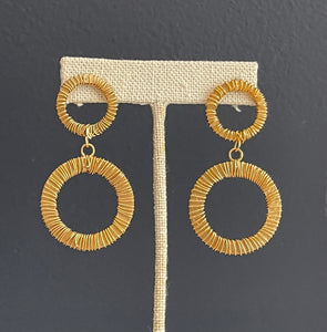Gold plated woven earrings