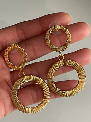 Gold plated woven earrings