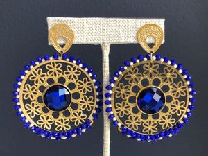 Gold Filled Earring hand Knitted with Czech Chakiras 