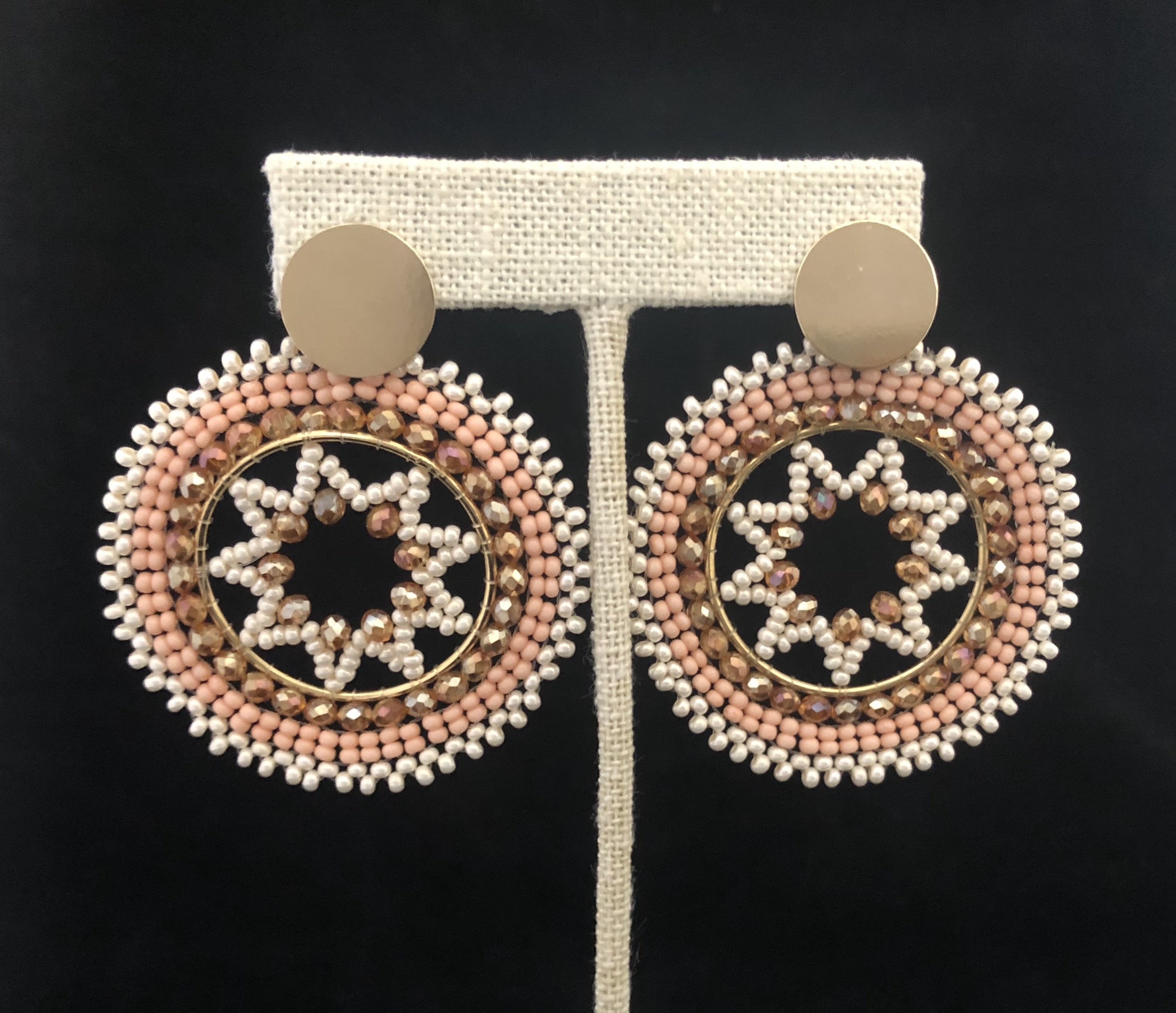 Gold Filled Mandala Earring Knitted with Chakira, Murano