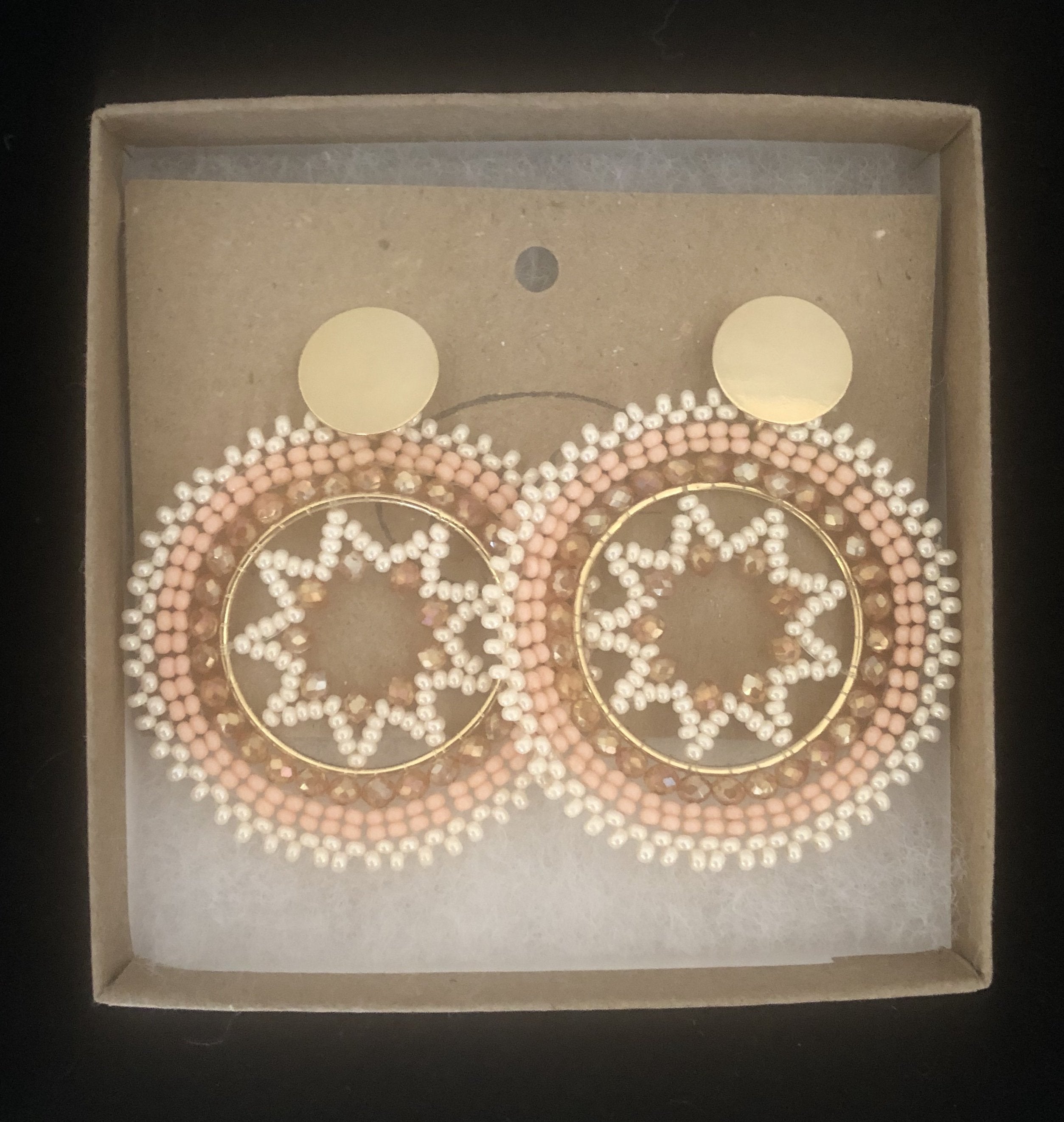Gold Filled Mandala Earring Knitted with Chakira, Murano