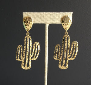 Gold Filled Earring Cactus Plant