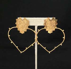 Bronze Gold Heart Earring