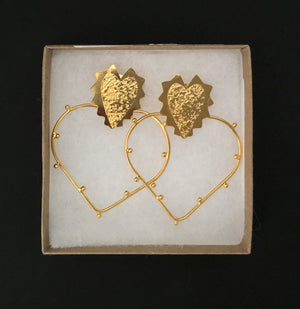 Bronze Gold Heart Earring
