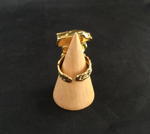Ring Gold Layer and Natural 3 Stones