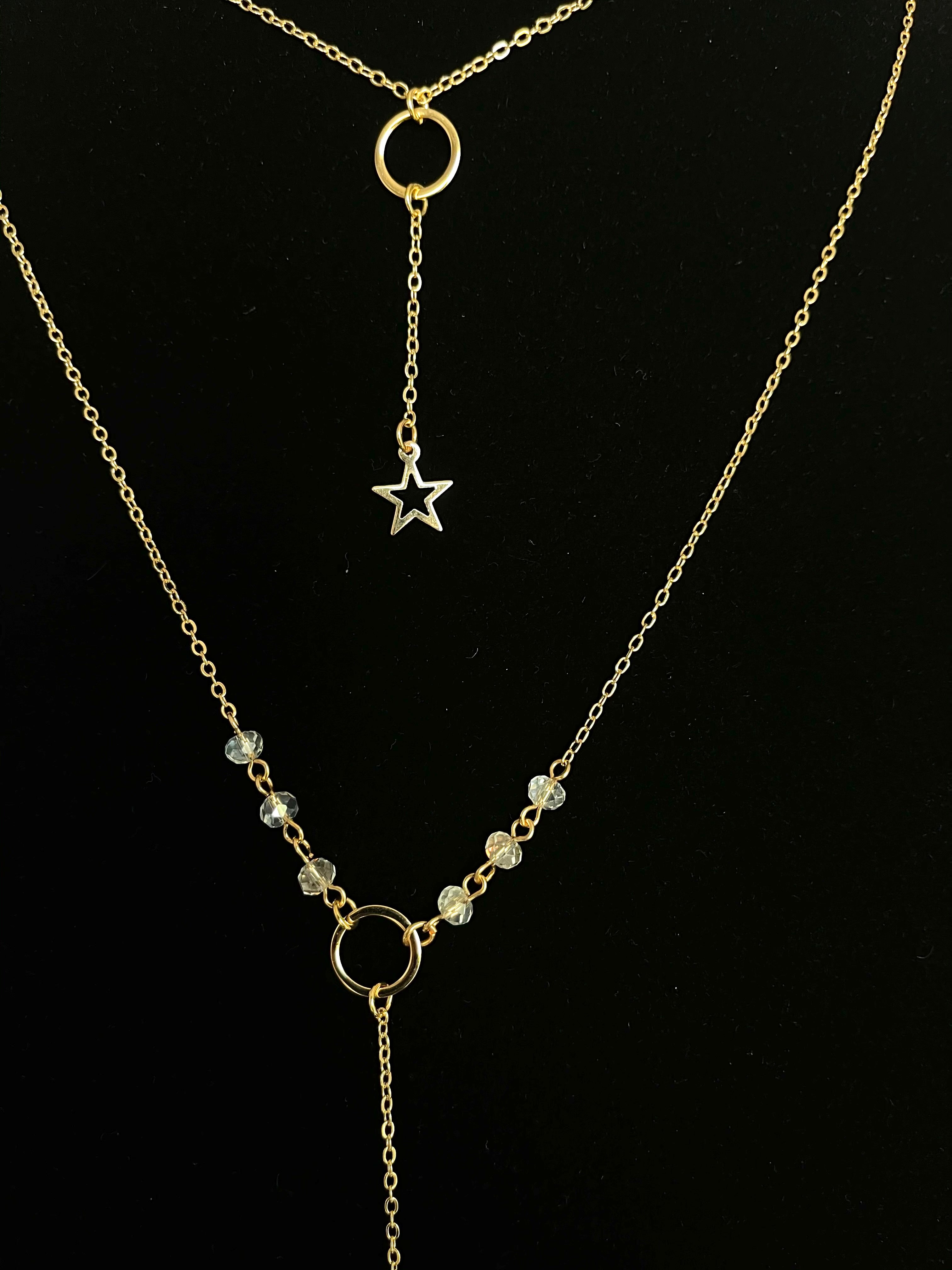 Gold Filled Double Necklace Star Charm