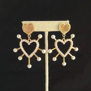 Gold Filled Heart earrings with Pearl