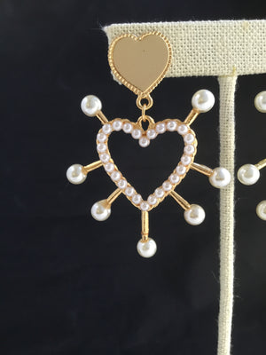 Gold Filled Heart earrings with Pearl