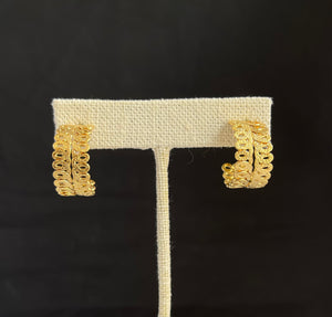 Gold Filled  Texture Medium Hoops