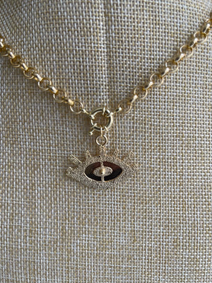 Gold Field Necklace with Evil Eye Charm