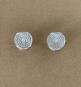 Disk earrings filigree sterling silver ley 925