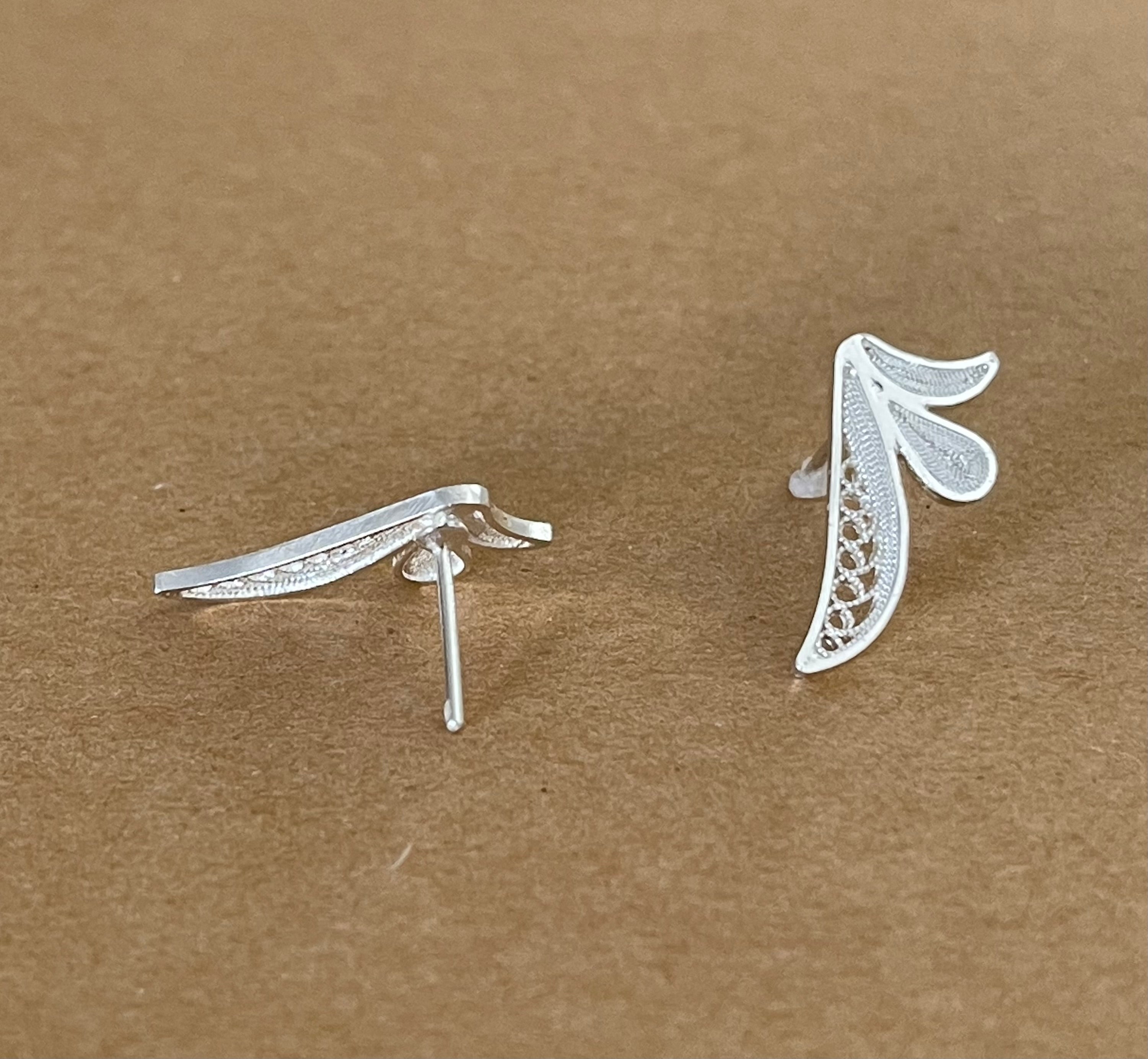 Wing earrings filigree sterling silver ley 925