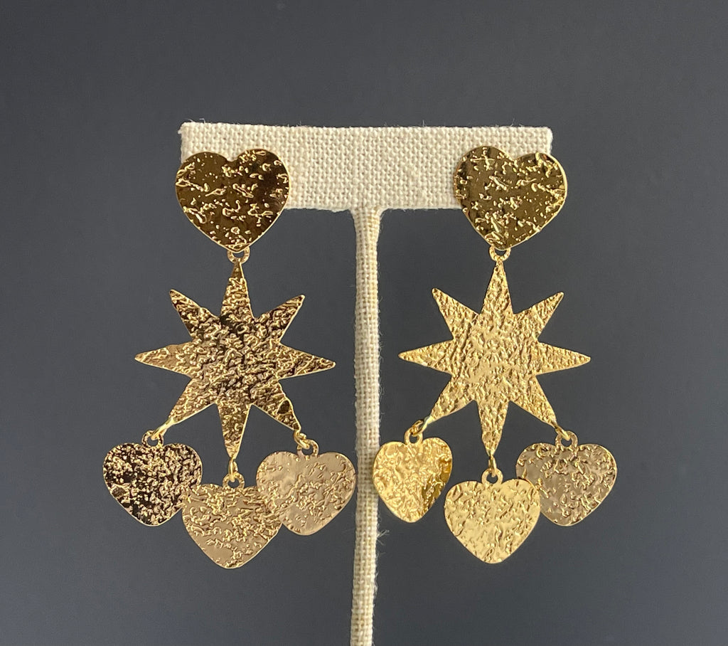 Gold Filled Star and Heart Earring