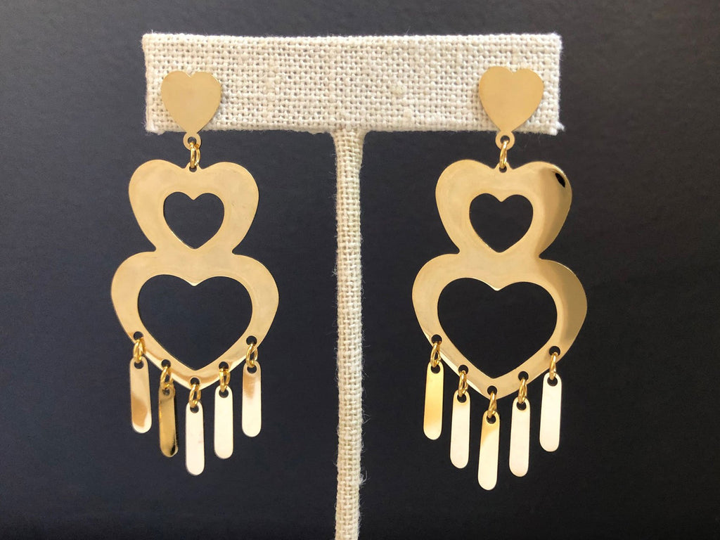 Gold fielld herat earring