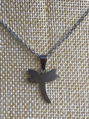 Stain steel necklace charm dragonfly