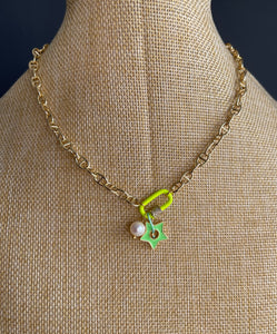 Gold Filled Necklace with Star Charm with Gold Stud