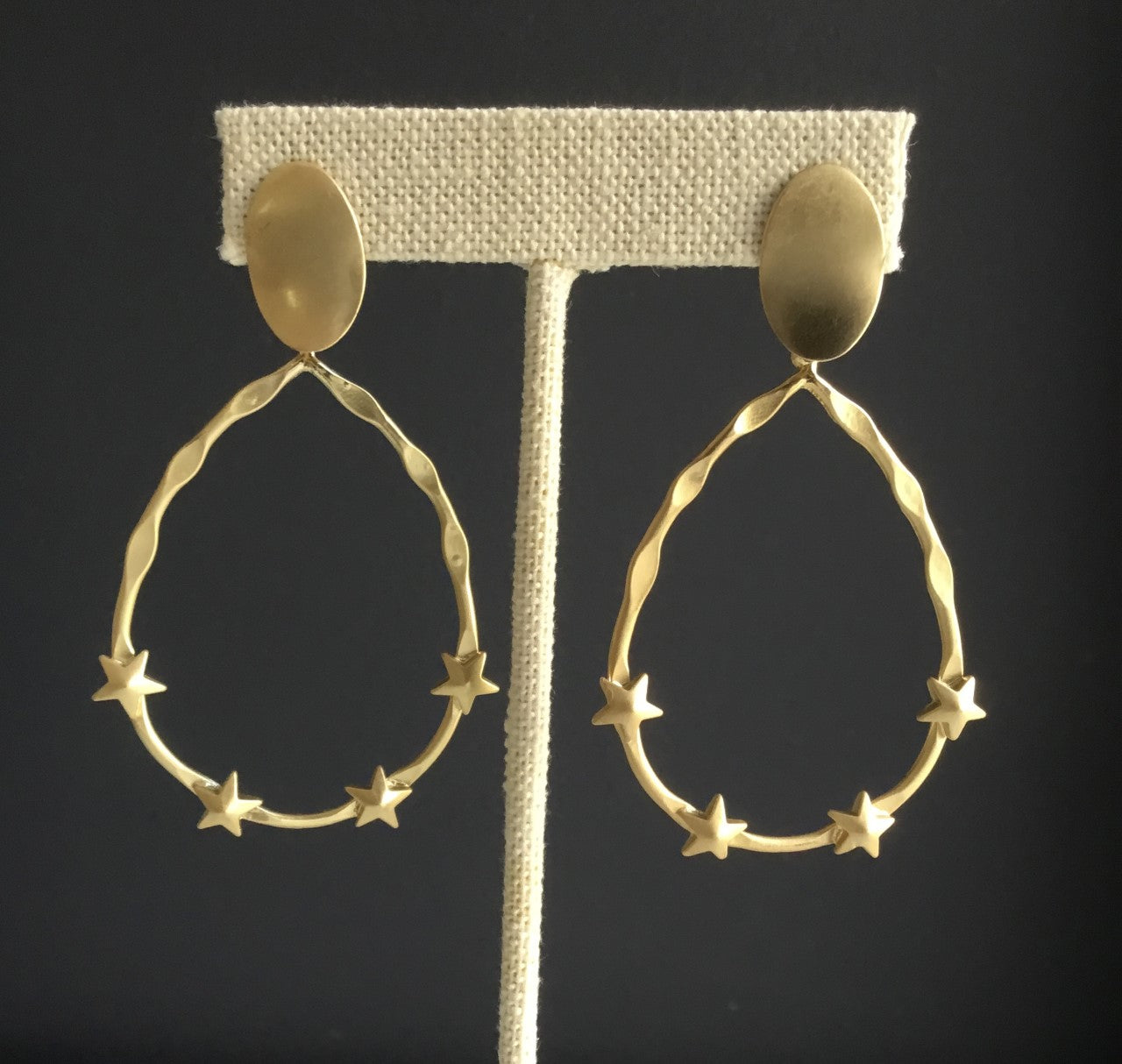Gold Filled Earrings Stars Matte