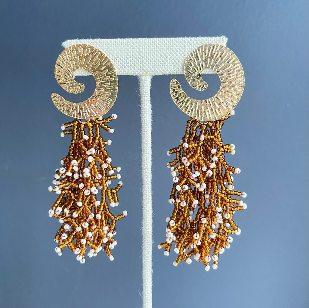 Gold Filled Hand-Knitted  Long Earring