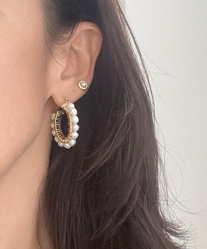 Gold filled hoops with Pearls