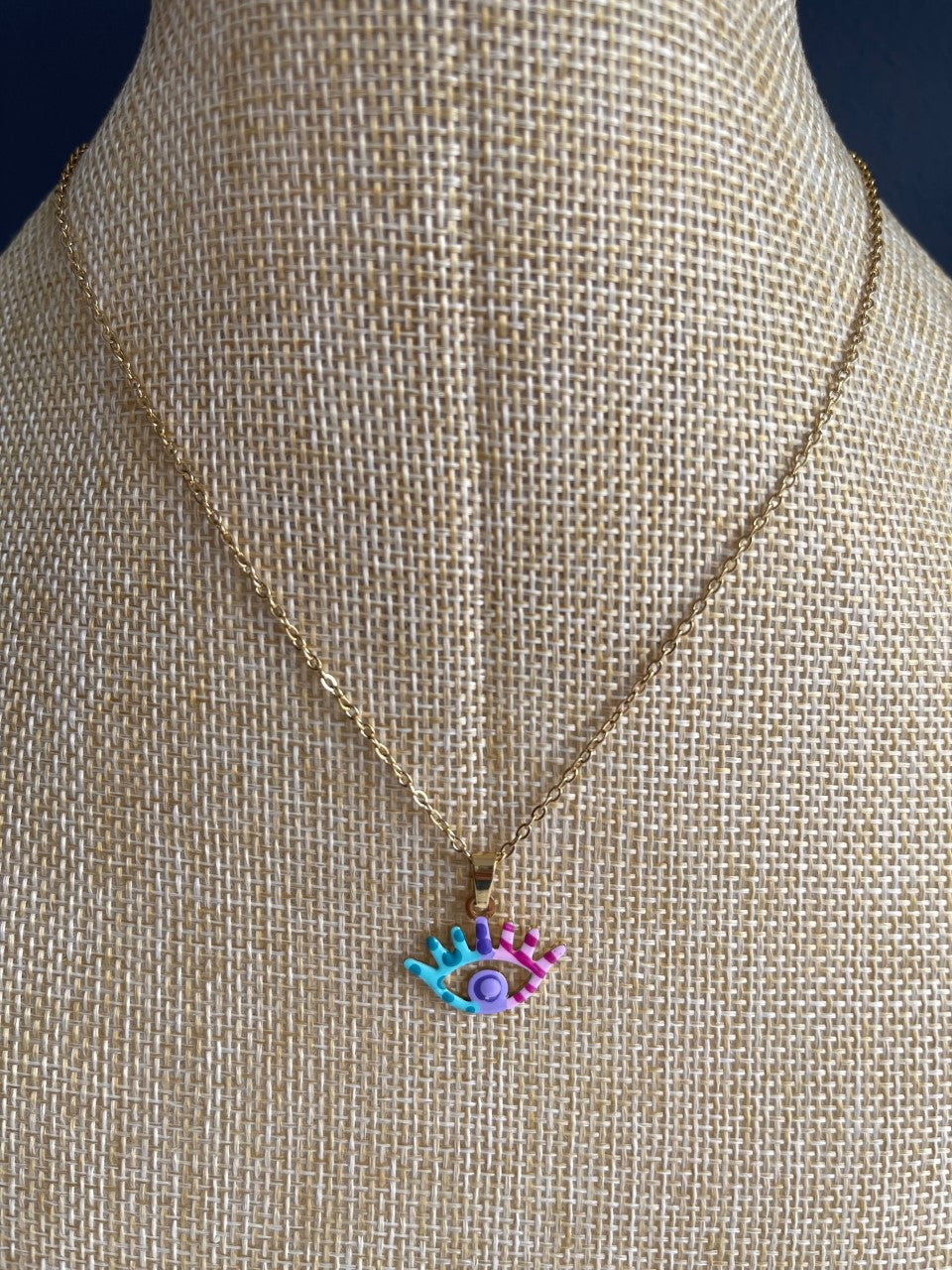 Stain Steel Necklace with Charm and Studs